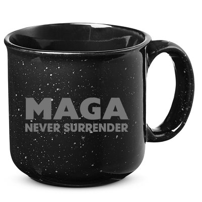 Trump Dark Maga Never Surrender 15oz Campfire Ceramic Mug