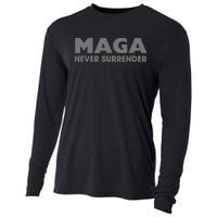 Trump Dark Maga Never Surrender Cooling Performance Long Sleeve Crew