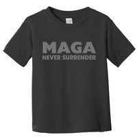 Trump Dark Maga Never Surrender Toddler T-Shirt