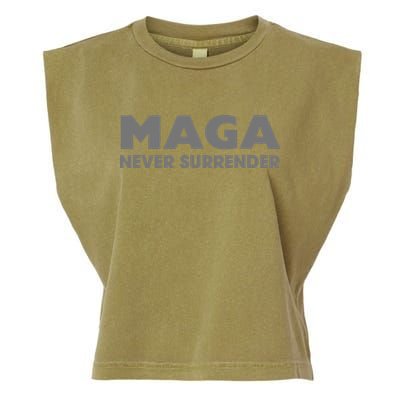 Trump Dark Maga Never Surrender Garment-Dyed Women's Muscle Tee