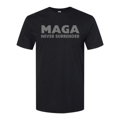 Trump Dark Maga Never Surrender Softstyle CVC T-Shirt