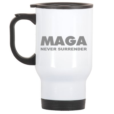 Trump Dark Maga Never Surrender Stainless Steel Travel Mug