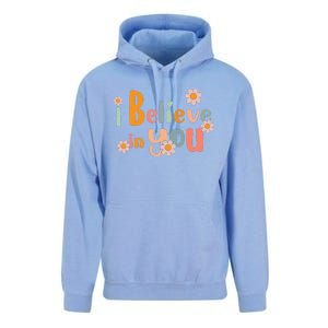 Testing Day Motivational Teacher Groovy I Believe In You Unisex Surf Hoodie