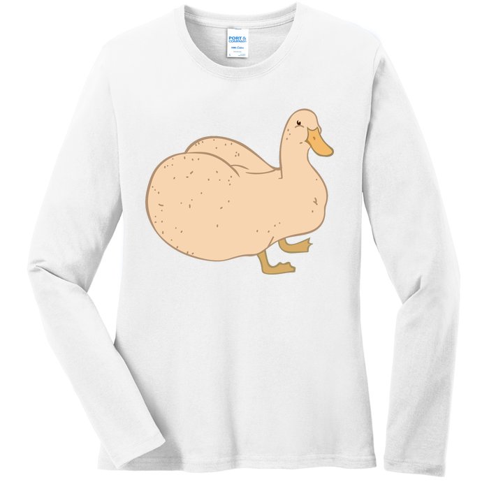 Thicc Ducc Meme Ladies Long Sleeve Shirt