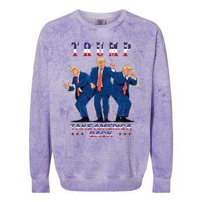 Trump Dance Moves 2024 President 47 Signature Trending Funny Colorblast Crewneck Sweatshirt