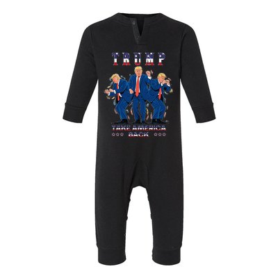 Trump Dance Moves 2024 President 47 Signature Trending Funny Infant Fleece One Piece