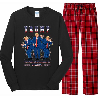 Trump Dance Moves 2024 President 47 Signature Trending Funny Long Sleeve Pajama Set