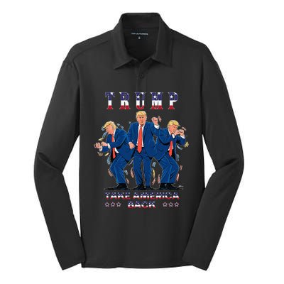 Trump Dance Moves 2024 President 47 Signature Trending Funny Silk Touch Performance Long Sleeve Polo