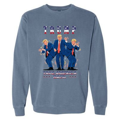 Trump Dance Moves 2024 President 47 Signature Trending Funny Garment-Dyed Sweatshirt