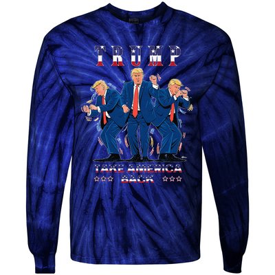 Trump Dance Moves 2024 President 47 Signature Trending Funny Tie-Dye Long Sleeve Shirt