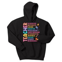 Teacher Dedicated Motivated Loving Creative Back To School Kids Hoodie