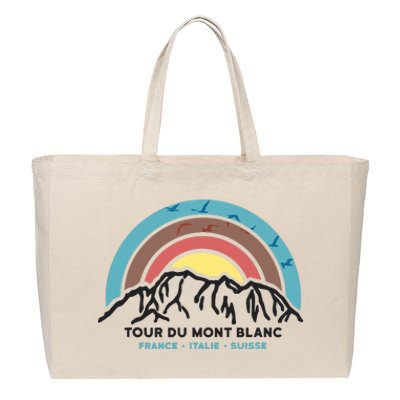 Tour Du Mont Blanc Finisher Chamonix France Hiking Souvenir Cotton Canvas Jumbo Tote