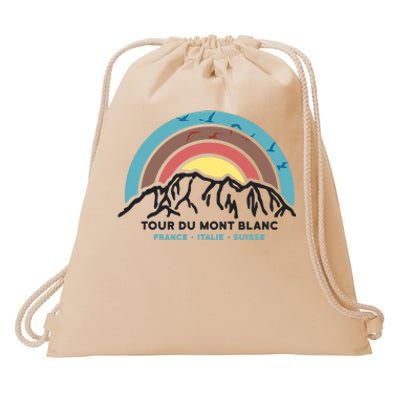 Tour Du Mont Blanc Finisher Chamonix France Hiking Souvenir Drawstring Bag