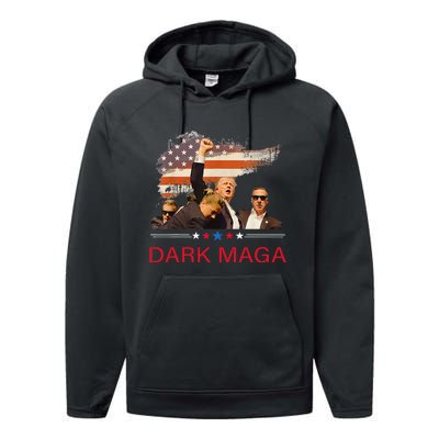 Trump Dark Maga IM Not Just Maga IM Dark Maga Trump 2024 Performance Fleece Hoodie