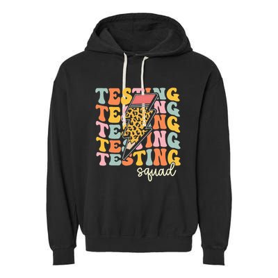 Test Day Motivational Teacher Testing Squad Garment-Dyed Fleece Hoodie