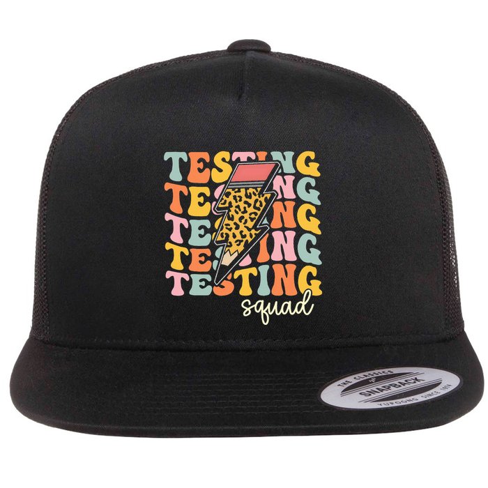 Test Day Motivational Teacher Testing Squad Flat Bill Trucker Hat