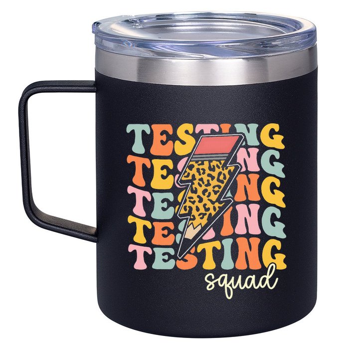 Test Day Motivational Teacher Testing Squad 12oz Stainless Steel Coffee Mug