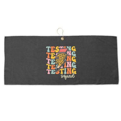 Test Day Motivational Teacher Testing Squad Large Microfiber Waffle Golf Towel
