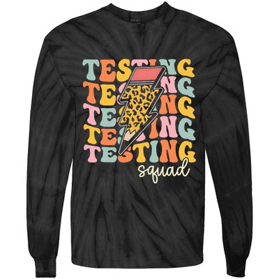 Test Day Motivational Teacher Testing Squad Tie-Dye Long Sleeve Shirt