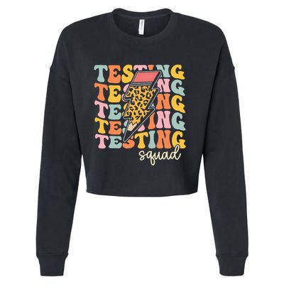 Test Day Motivational Teacher Testing Squad Cropped Pullover Crew