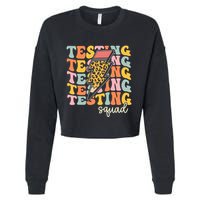 Test Day Motivational Teacher Testing Squad Cropped Pullover Crew