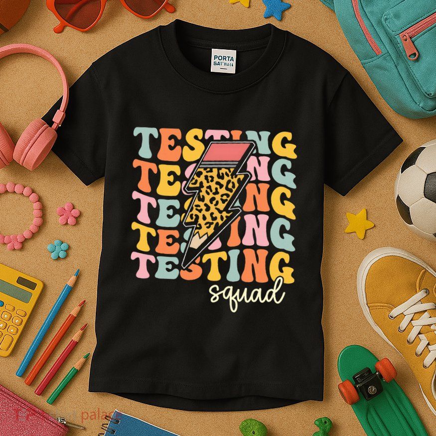 Test Day Motivational Teacher Testing Squad Kids T-Shirt