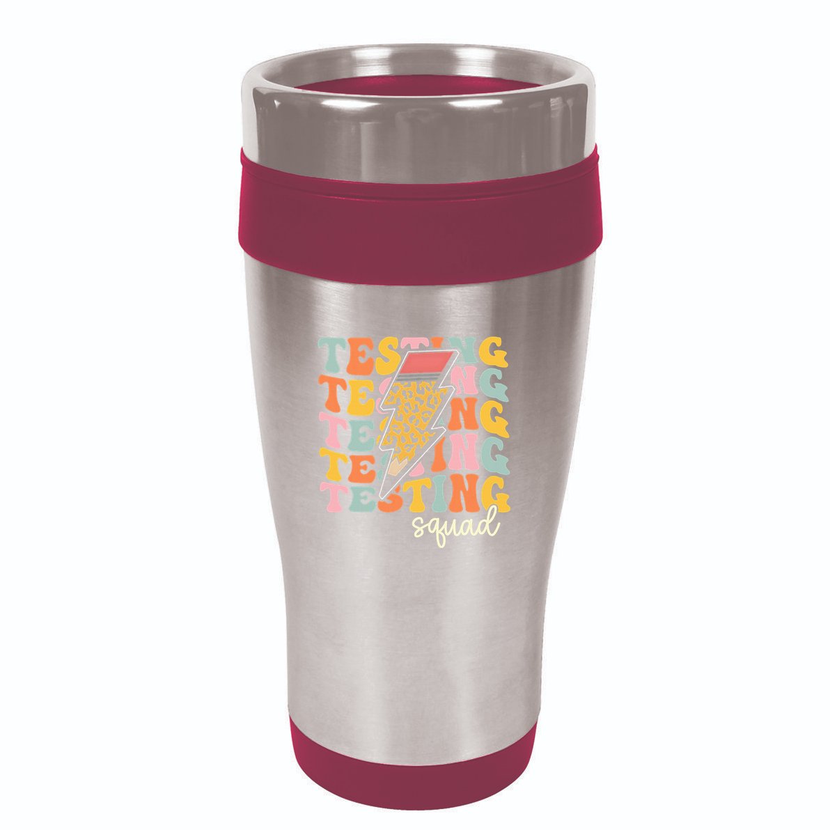 Test Day Motivational Teacher Testing Squad 16oz Travel Tumbler