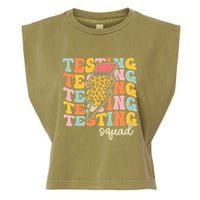 Test Day Motivational Teacher Testing Squad Garment-Dyed Women's Muscle Tee