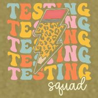 Test Day Motivational Teacher Testing Squad Garment-Dyed Women's Muscle Tee