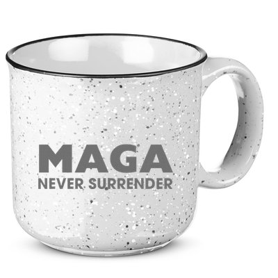 Trump Dark Maga Never Surrender 15oz Campfire Ceramic Mug