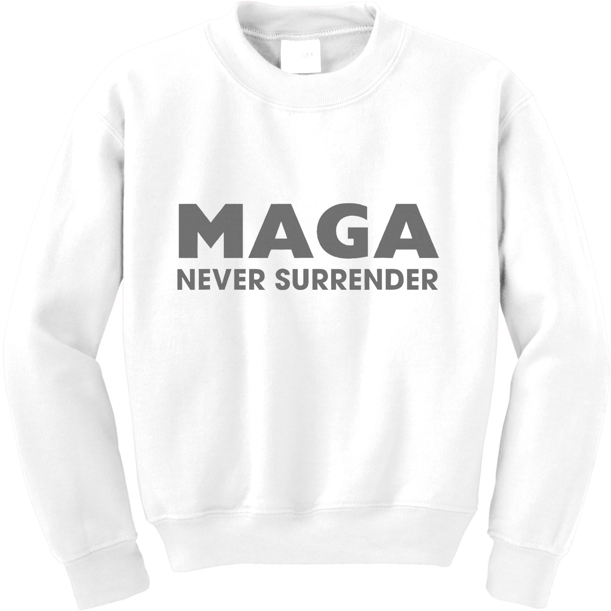 Trump Dark Maga Never Surrender Kids Sweatshirt