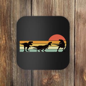 TRex Dinosaur March Retro Sunset TRex T Coaster