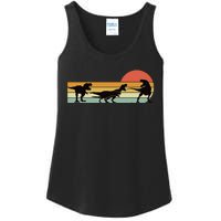 TRex Dinosaur March Retro Sunset TRex T Ladies Essential Tank