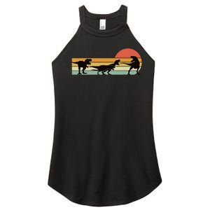 TRex Dinosaur March Retro Sunset TRex T Women's Perfect Tri Rocker Tank