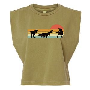 TRex Dinosaur March Retro Sunset TRex T Garment-Dyed Women's Muscle Tee