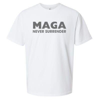 Trump Dark Maga Never Surrender Sueded Cloud Jersey T-Shirt