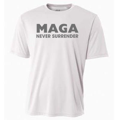 Trump Dark Maga Never Surrender Cooling Performance Crew T-Shirt