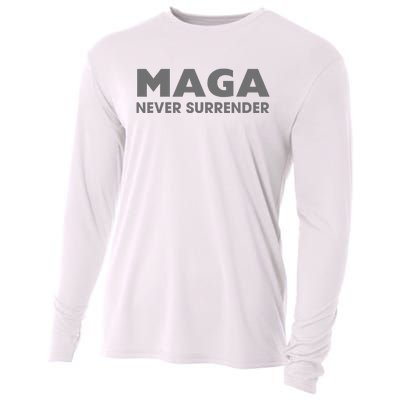 Trump Dark Maga Never Surrender Cooling Performance Long Sleeve Crew