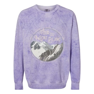 Tour Du Mont Blanc Gear European Hiking Trail Souvenir Hiker Colorblast Crewneck Sweatshirt