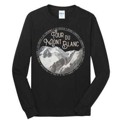 Tour Du Mont Blanc Gear European Hiking Trail Souvenir Hiker Tall Long Sleeve T-Shirt