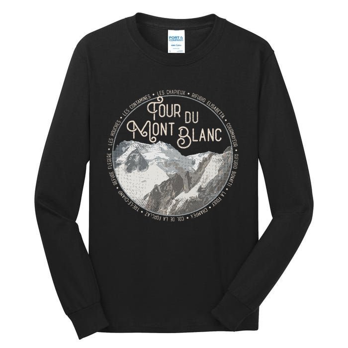 Tour Du Mont Blanc Gear European Hiking Trail Souvenir Hiker Tall Long Sleeve T-Shirt