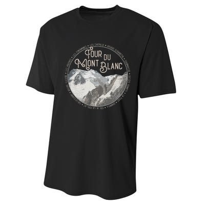 Tour Du Mont Blanc Gear European Hiking Trail Souvenir Hiker Performance Sprint T-Shirt