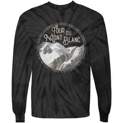 Tour Du Mont Blanc Gear European Hiking Trail Souvenir Hiker Tie-Dye Long Sleeve Shirt