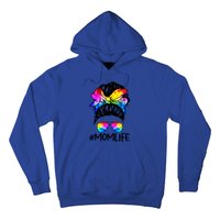 Tie Dye Mom Messy Bun Lgbtq Rainbow Proud Mom Lesbian Funny Gift Hoodie