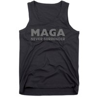 Trump Dark Maga Never Surrender Tank Top