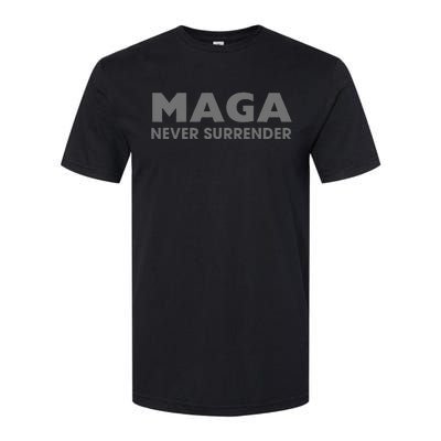 Trump Dark Maga Never Surrender Softstyle CVC T-Shirt