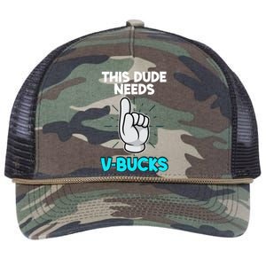 This Dude Needs V Bucks Funny Retro Rope Trucker Hat Cap