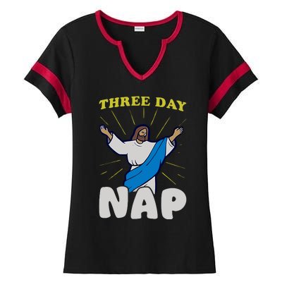 Three Day Nap Jesus Ladies Halftime Notch Neck Tee