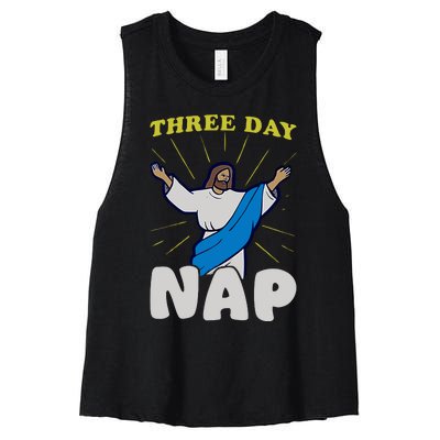 Three Day Nap Jesus Women's Racerback Cropped Tank