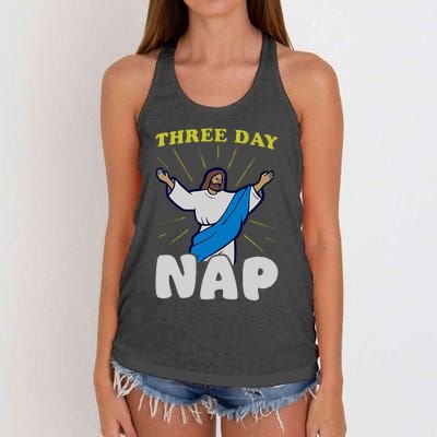 Three Day Nap Jesus Women's Knotted Racerback Tank